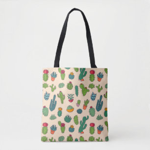Bolsa Tote Teste padrão ereto do cacto bonito