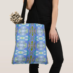 Bolsa Tote teste padrão étnico azul do fractal