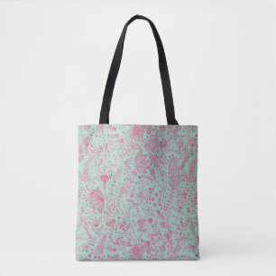 Bolsa Tote Teste padrão floral bonito do verão