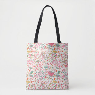 Bolsa Tote Teste padrão floral brilhante