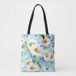 Bolsa Tote Teste padrão floral brilhante bonito à moda 2