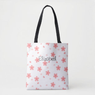 Bolsa Tote Teste padrão floral da flor de cerejeira de Sakur