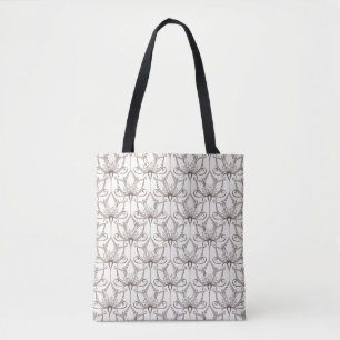 Bolsa Tote Teste padrão floral de creme