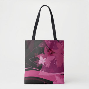 Bolsa Tote Teste padrão floral magenta