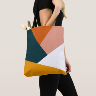 Bolsa Tote Teste padrão geométrico abstrato moderno do bloco
