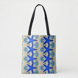 Bolsa Tote teste padrão geométrico da estrela do mar azul