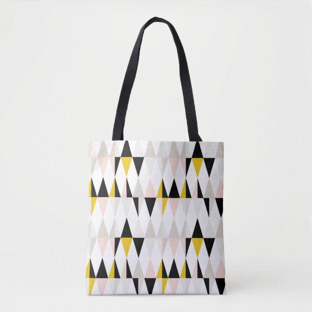 Bolsa Tote Teste padrão geométrico rachado do triângulo (Frente)
