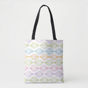Bolsa Tote Teste padrão horizontal colorido do ogee