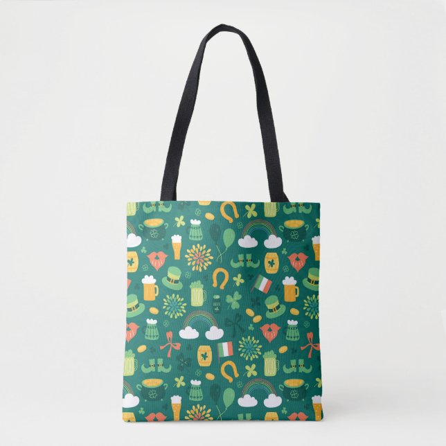 Bolsa Tote Teste padrão irlandês bonito do ícone (Frente)