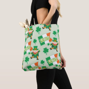 Bolsa Tote Teste padrão irlandês bonito do Leprechaun