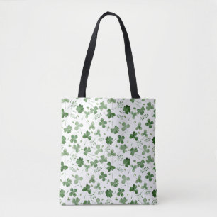 Bolsa Tote Teste padrão macio do trevo da aguarela