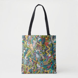 Bolsa Tote Teste padrão médico do ícone da arte abstracta