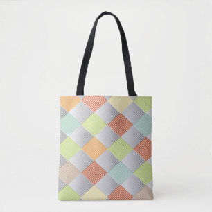 Bolsa Tote Teste padrão Pastel do diamante toda sobre -
