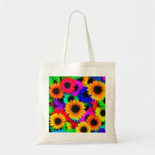Bolsa Tote Teste padrão psicadélico brilhante do hippy da