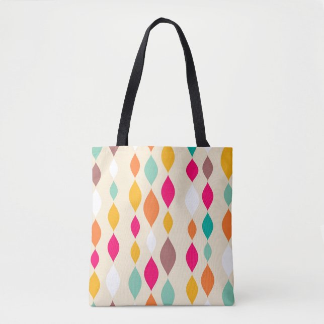 Bolsa Tote Teste padrão retro do abstrato do estilo (Frente)