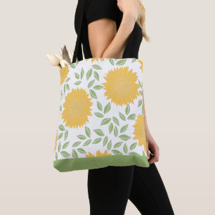 Bolsa Tote Teste padrão rústico brilhante do girassol do pa