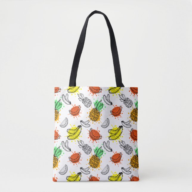 Bolsa Tote Teste padrão sem emenda do gráfico de vetor (Frente)