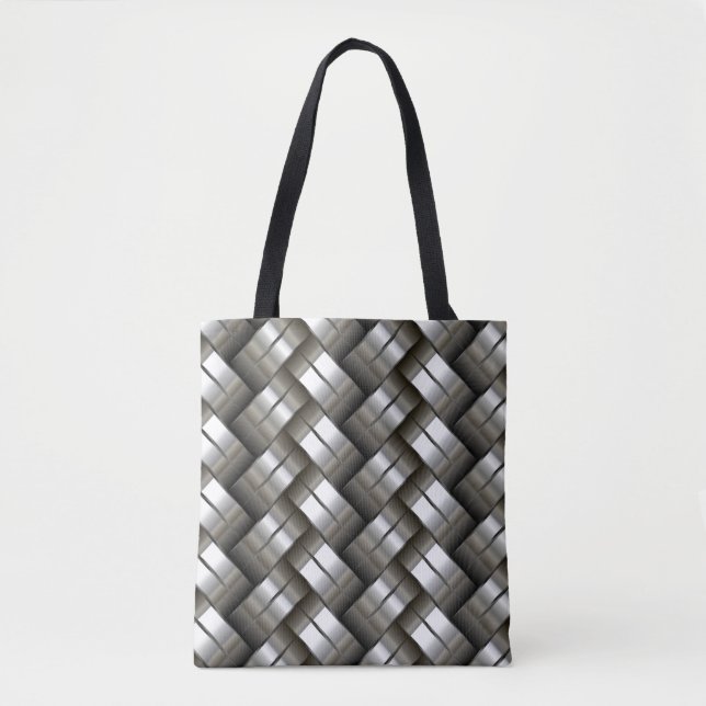 Bolsa Tote Teste padrão tecido do metal (Frente)