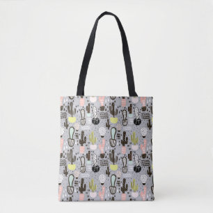 Bolsa Tote Teste padrão Textured tirado mão do cacto