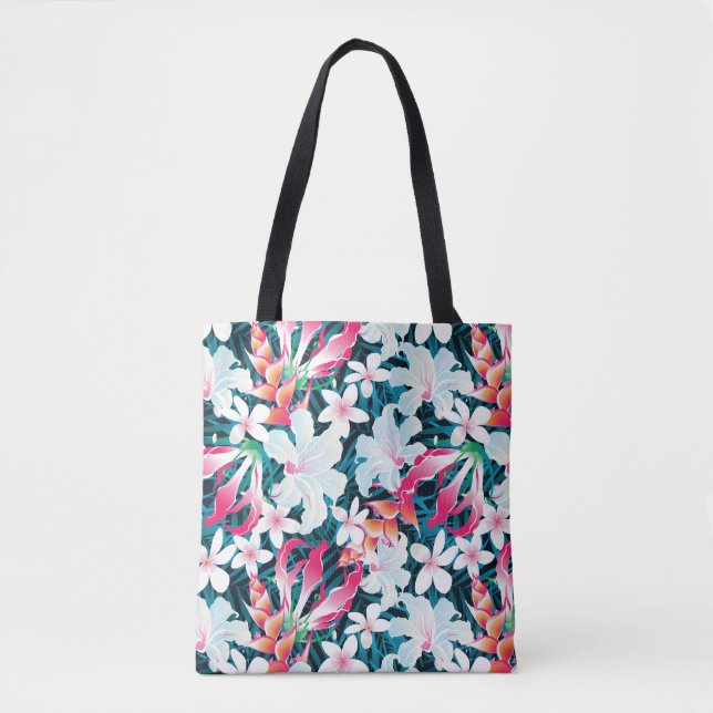 Bolsa Tote Teste padrão tropical colorido (Frente)
