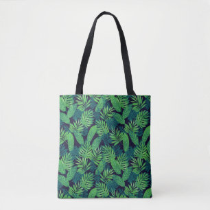 Bolsa Tote Teste padrão tropical das folhas