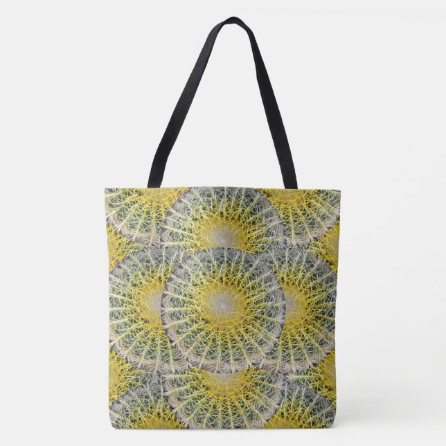 Bolsa Tote Teste padrão tropical dos cactos da esfera (Frente)