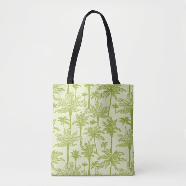 Bolsa Tote Teste padrão verde das palmeiras (Frente)