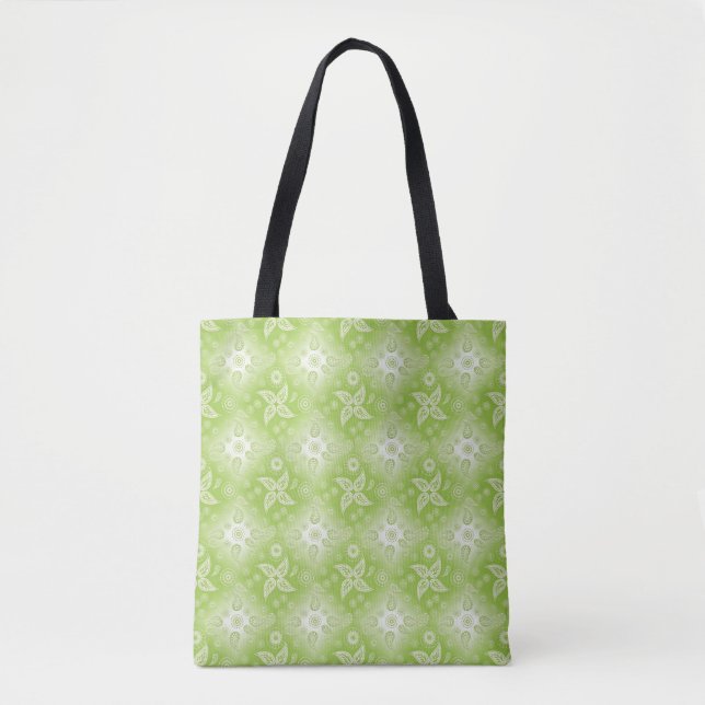 Bolsa Tote Teste padrão verde do verão de Paisley (Frente)