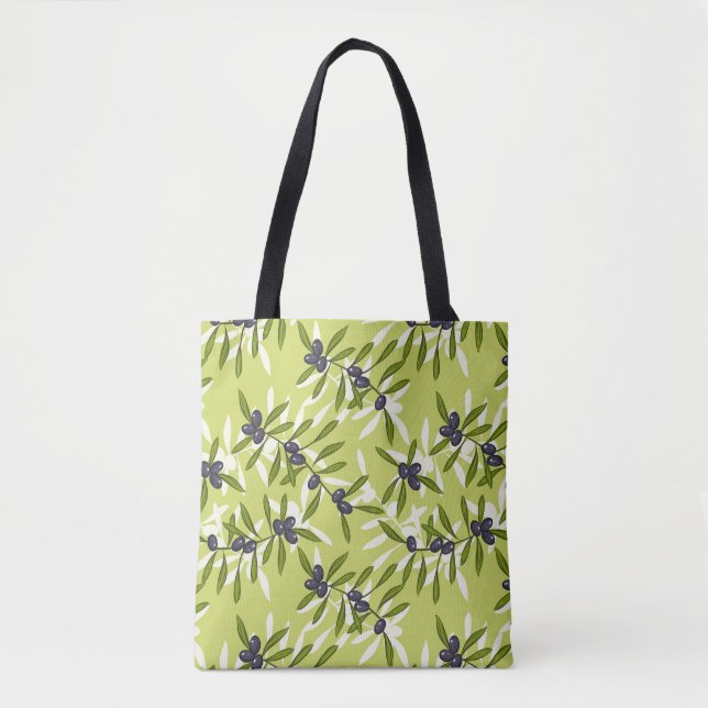 Bolsa Tote Teste padrão verde-oliva (Frente)