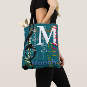 Bolsa Tote Teto de Nomes de Cores do Monograma com Limpa Treb