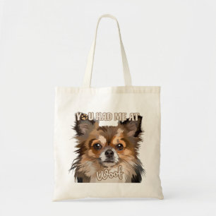 Bolsa Tote Teve-me no texto de um retrato de cão