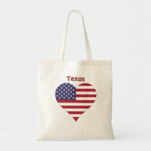 Bolsa Tote Texas American Flag Heart