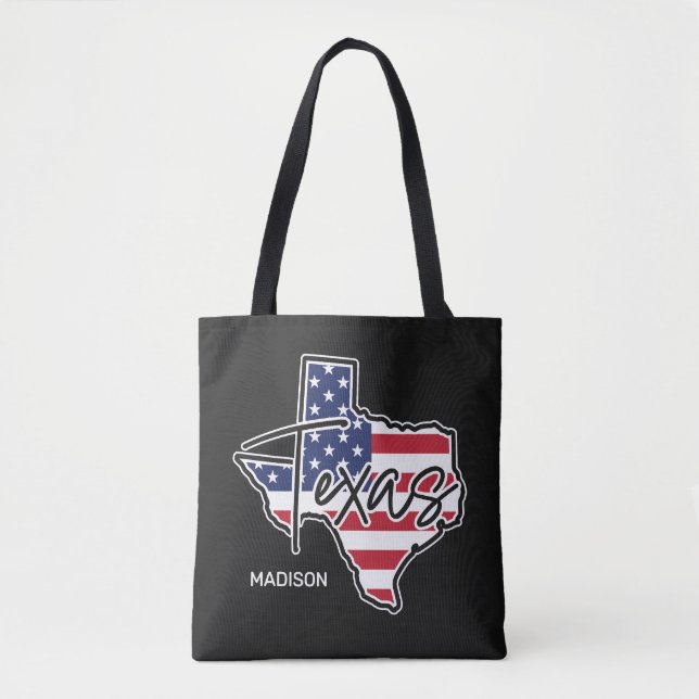 Bolsa Tote Texas de nome personalizado (Frente)