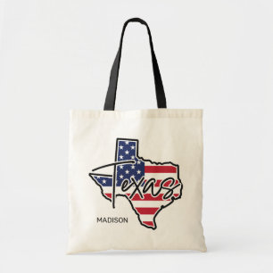 Bolsa Tote Texas de nome personalizado
