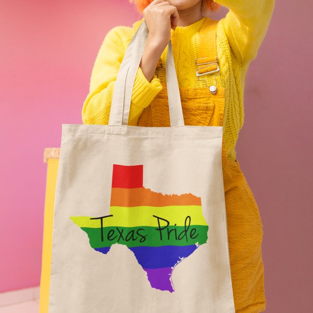 Bolsa Tote Texas Orgulho gay Rainbow (Criador carregado)