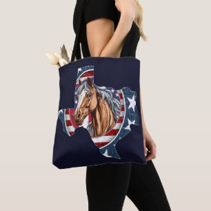 Bolsa Tote Texas State Outline USA Horse