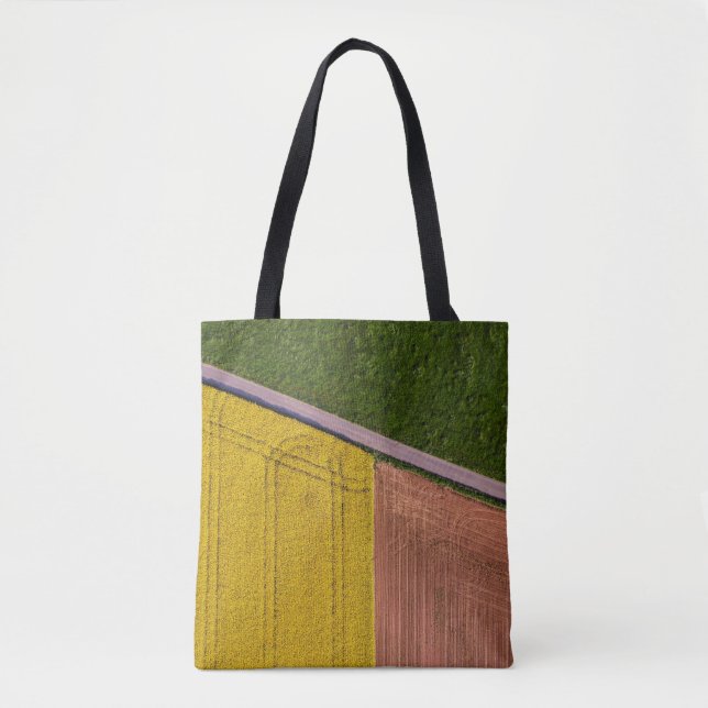 Bolsa Tote Têxteis amarelos e castanhos (Frente)