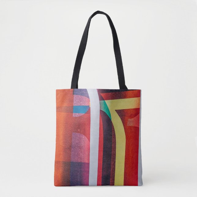 Bolsa Tote Têxteis brancos e vermelhos (Frente)