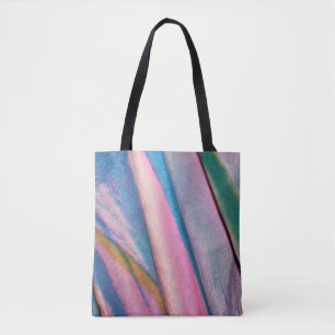 Bolsa Tote Têxteis verdes azuis cor-de-rosa