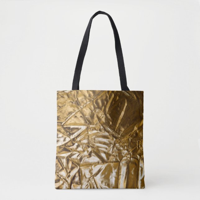 Bolsa Tote TÊXTIL ouro ESMAGADO (Frente)