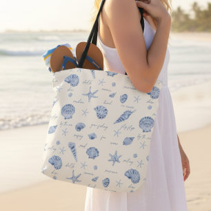 Bolsa Tote Texto Azul do Starfish ID918
