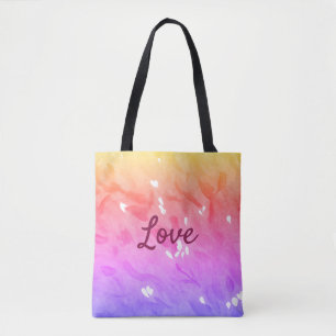 Bolsa Tote Texto colorido do gay do orgulho do arco-íris lgbt