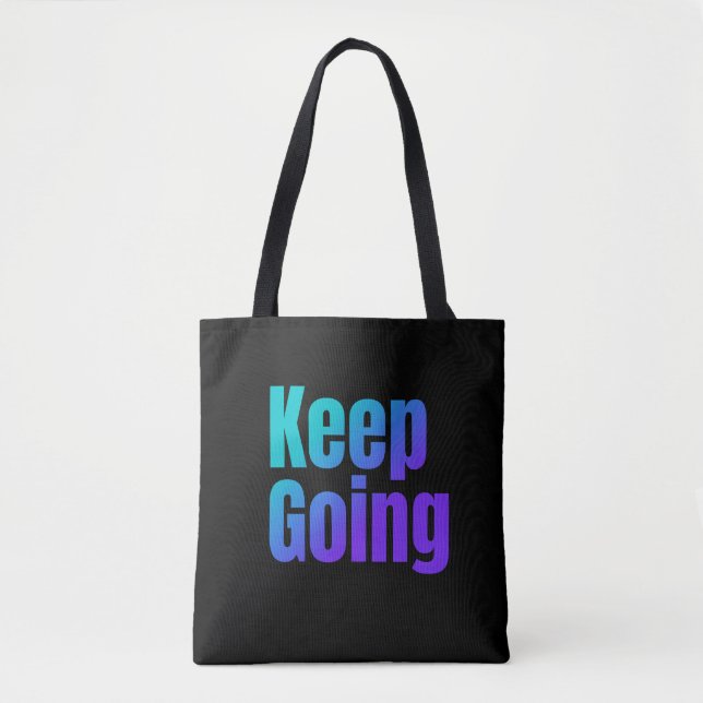 Bolsa Tote Texto Colorido Gradiente Inspiracional Continuando (Frente)