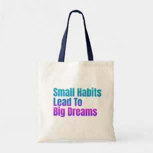 Bolsa Tote Texto ColoridoHábitos Pequenos de Cotação Motivaci