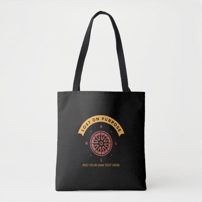 Bolsa Tote Texto de Adicionar Viagem de Captura Perdida para  (Frente)