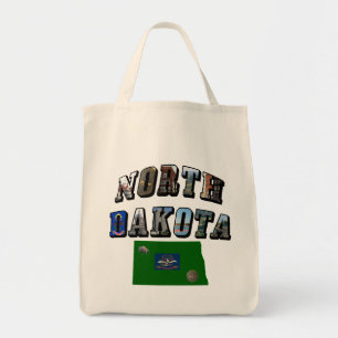 Bolsa Tote Texto de Imagem de Dakota do Norte
