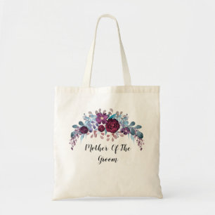 Bolsa Tote texto de monograma personalizado flor flora aquare
