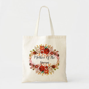Bolsa Tote texto de monograma personalizado flor flora aquare