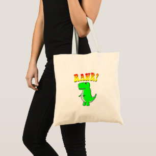 Bolsa Tote Texto do Groovy T-Rex T-Rex Bonito e Irritado
