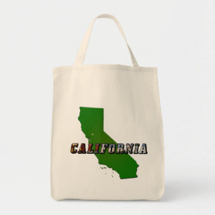 Bolsa Tote Texto do Mapa e Imagem da Califórnia